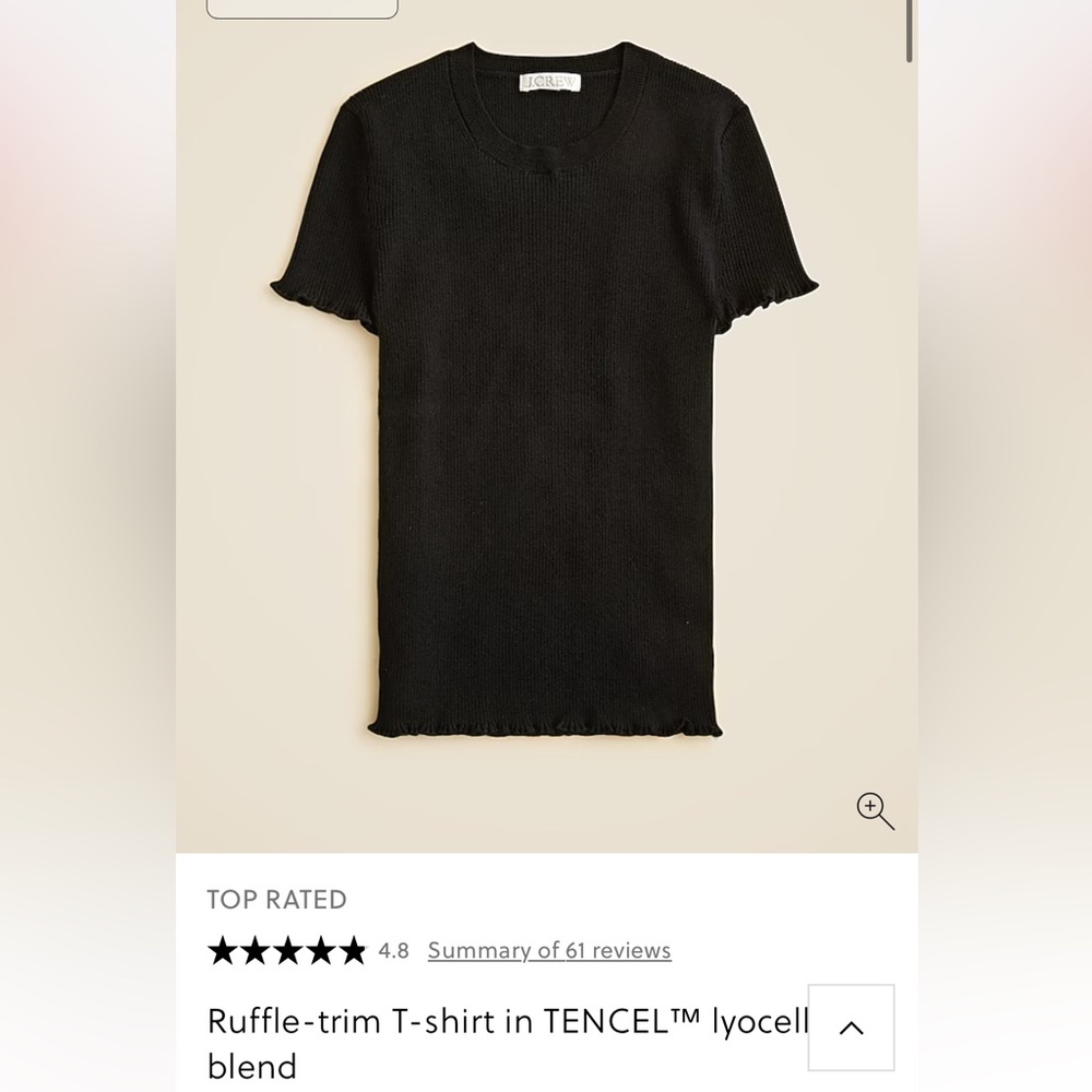 J. Crew Ruffle Trim T-shirt in TENCEL